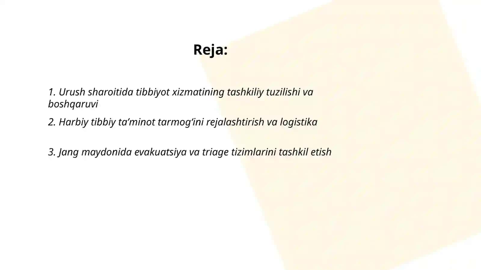 Urush Davrida Tibbiyot Xizmati Faoliyati 2