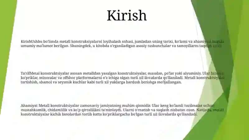 Metall Konusturuksiyalarni Loyihalash 2