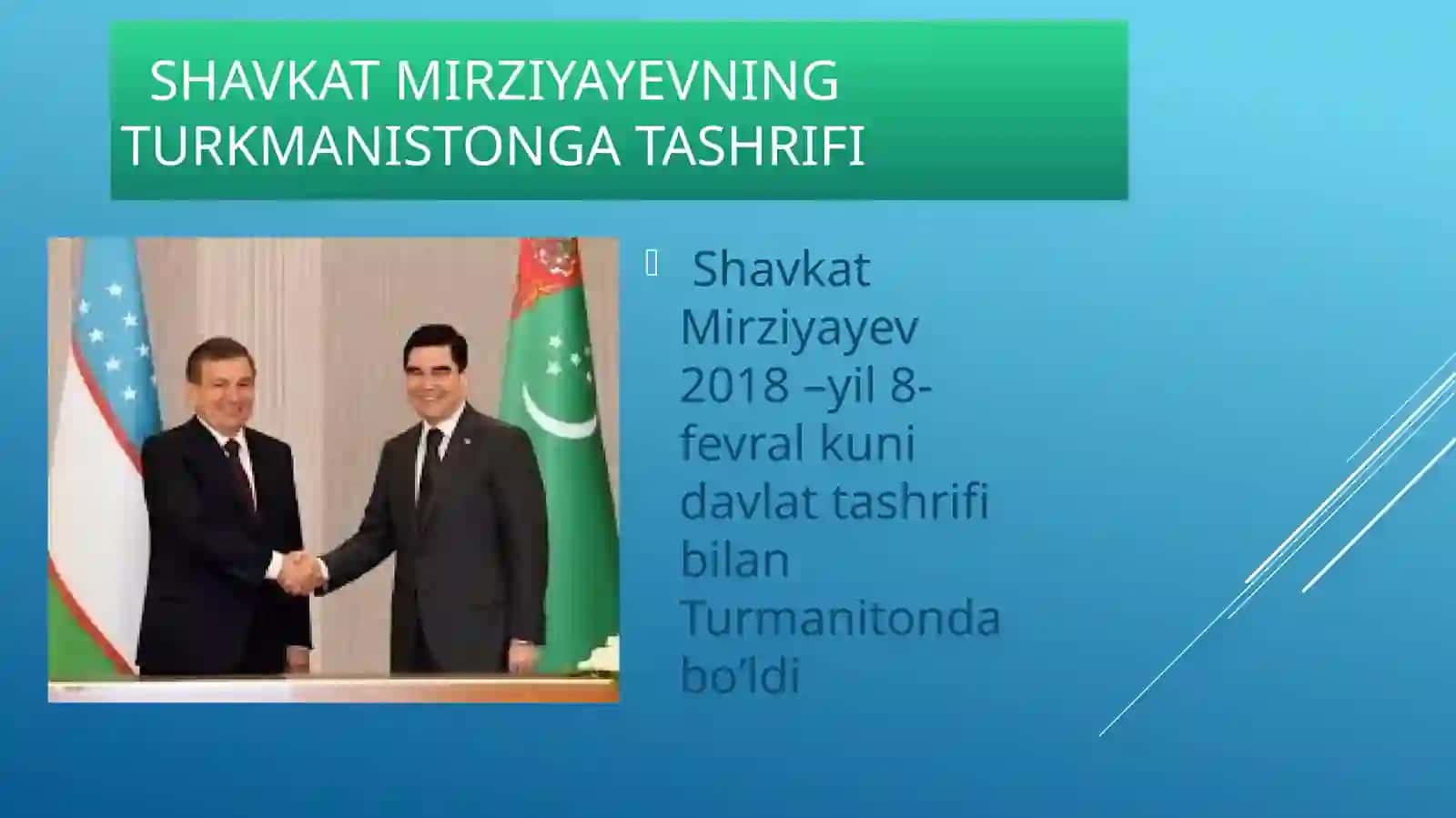 Shavkat Mirziyoyevning Davlat Tashriflari 2