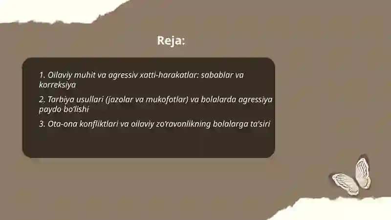 Bolalardagi aggressive xatti-harakatlarni paydo bo'lish sabablarini o'rganish va korreksyalash 2