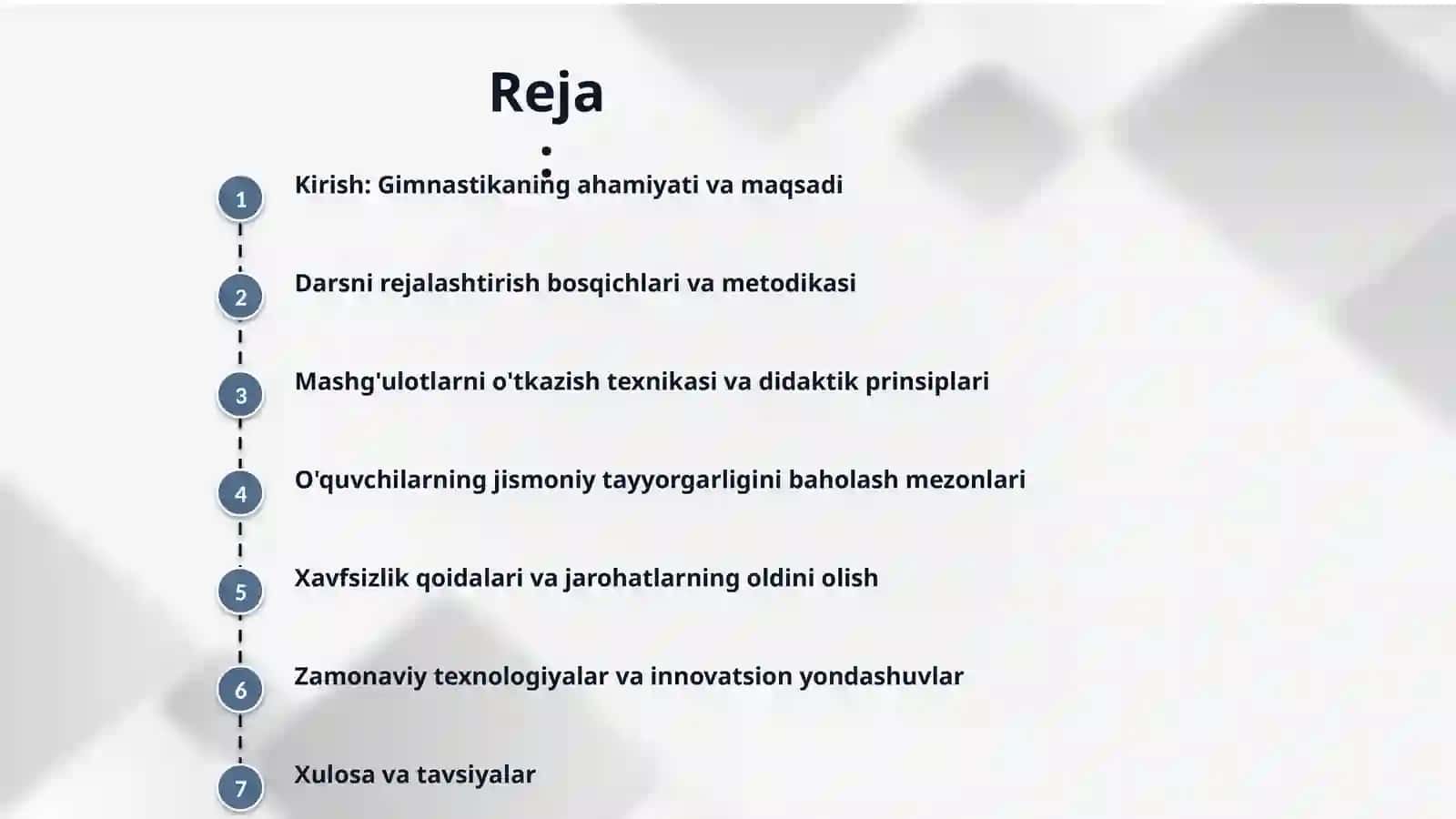 Gimnastika darslarini tashkil qilish va o'tkazish 2