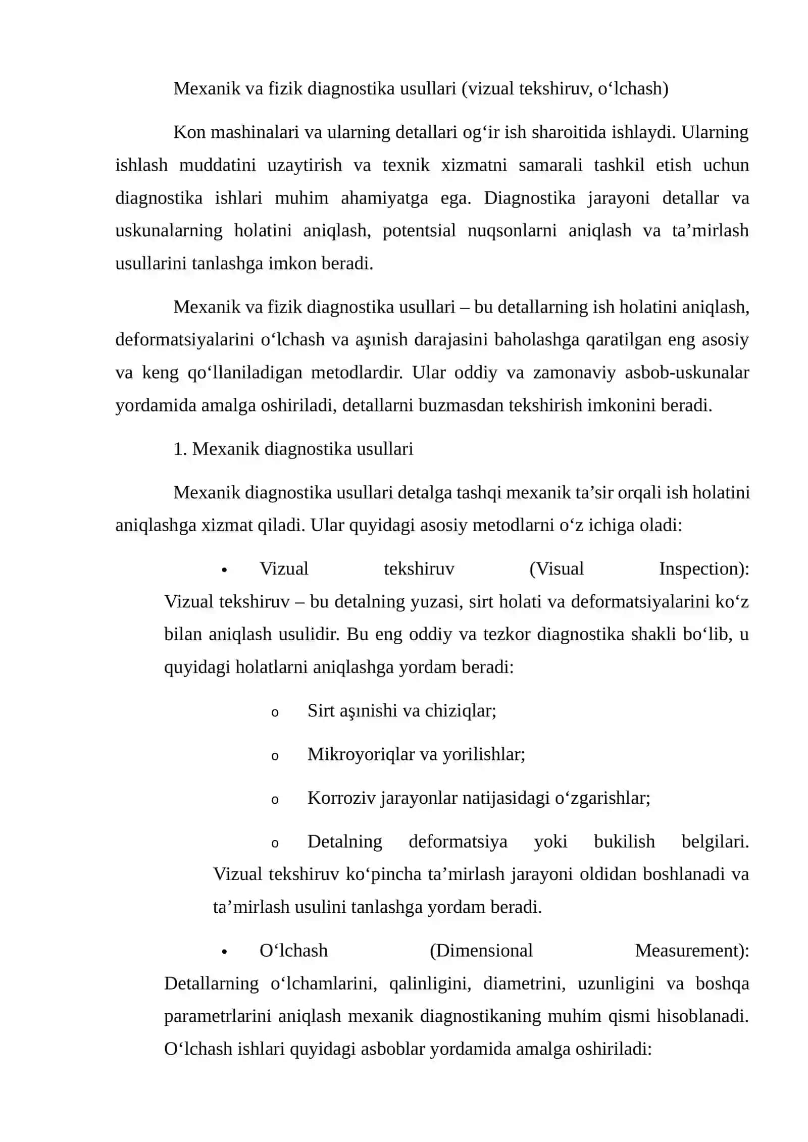 Texnik diagnostika usullari va vositalari 2
