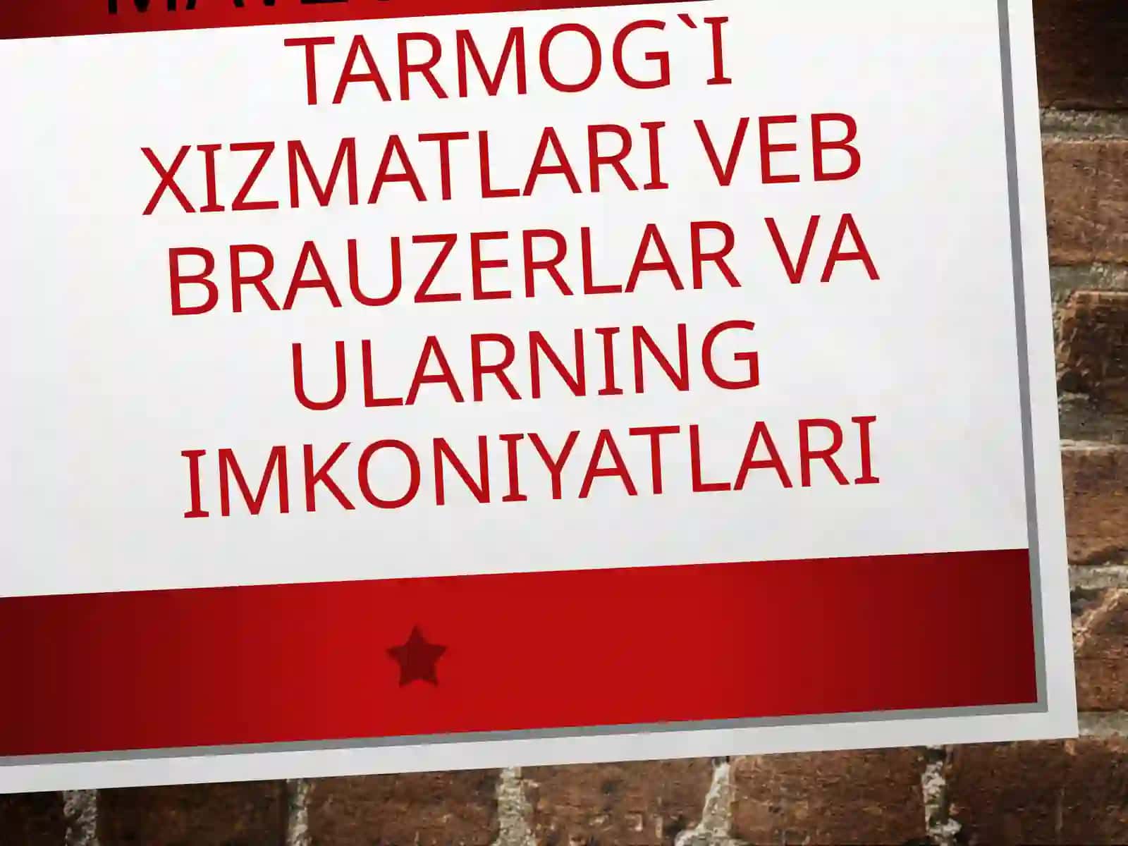 Internet tarmog`i xizmatlari vebbrauzerlar va ularning imkoniyatlari 2
