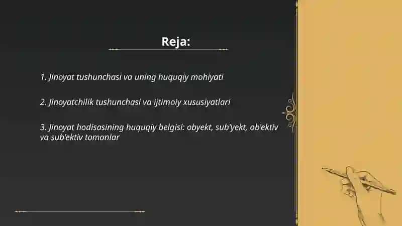 Jinoyat va jinoyatchilik tushunchasi 2