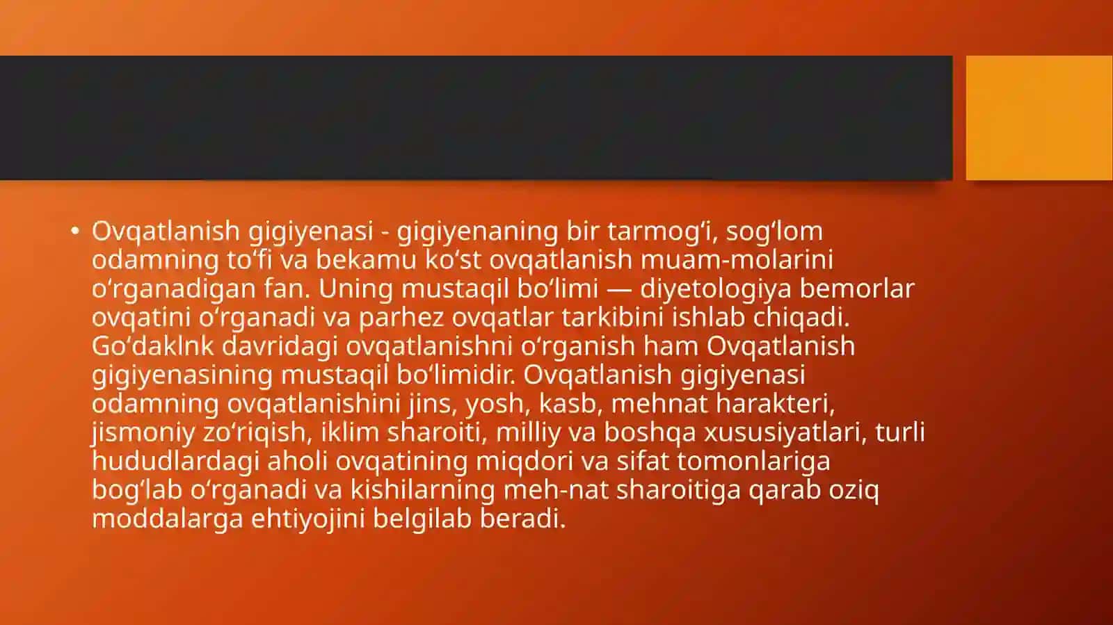 Bemorlarni ovqatlanishini tashkil qilish va uning gigiyenik sifatini tashkil qilish 2