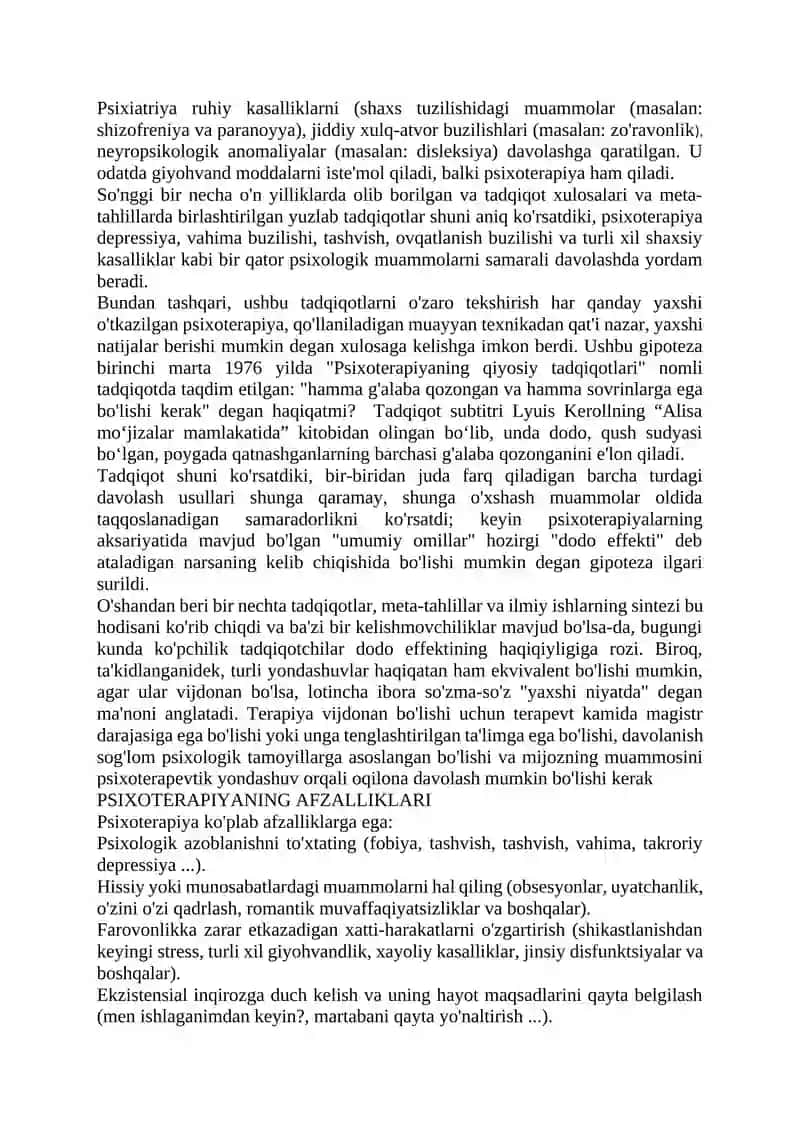 Klinik psixologiyada psixoterapevtik metodlari 2