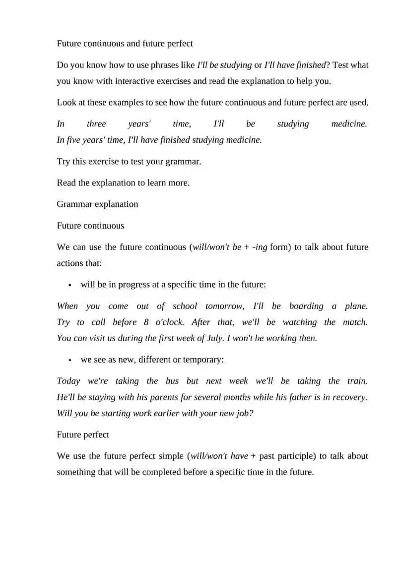 Future perfect continuous 2