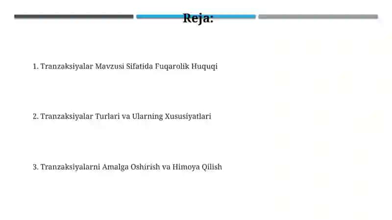 Fuqarolik huquqi fanidan bitimlar mavzusi 2