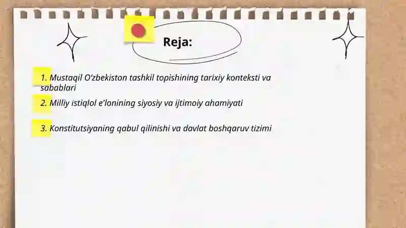 Mustaqil Oʻzbekiston tashkil topishining tarixiy konteksti va sabablari 2