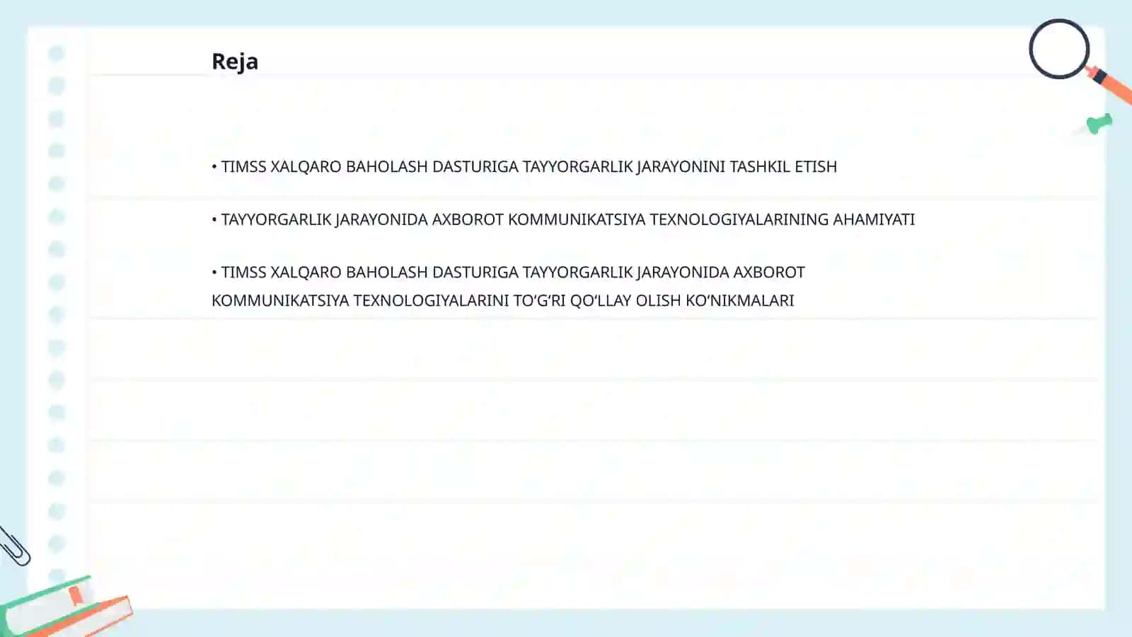 TIMSS XALQARO BAHOLASH DASTURIGA TAYYORGARLIK JARAYONIDA ZAMONAVIY AXBOROT KOMMUNIKATSIYA TEXNOLOGIYALARINI QOʻLLASH 2