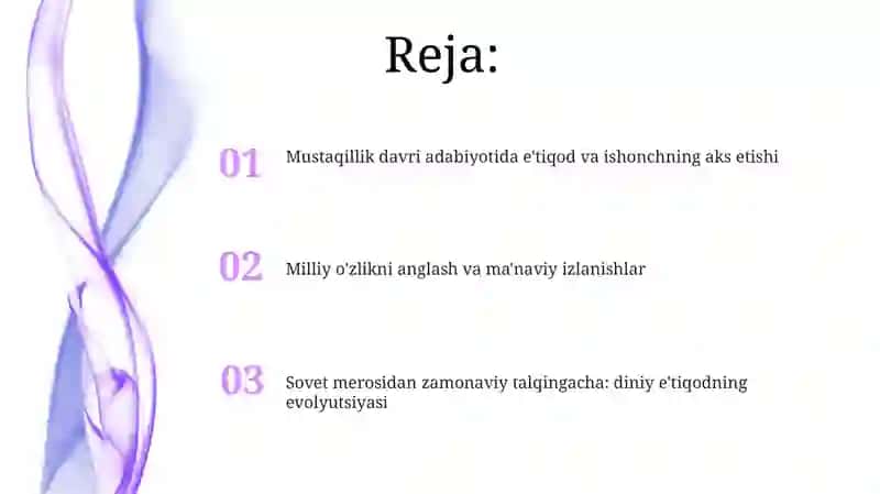 Mustaqillik davri adabiyotida e'tiqod va ishonch 2