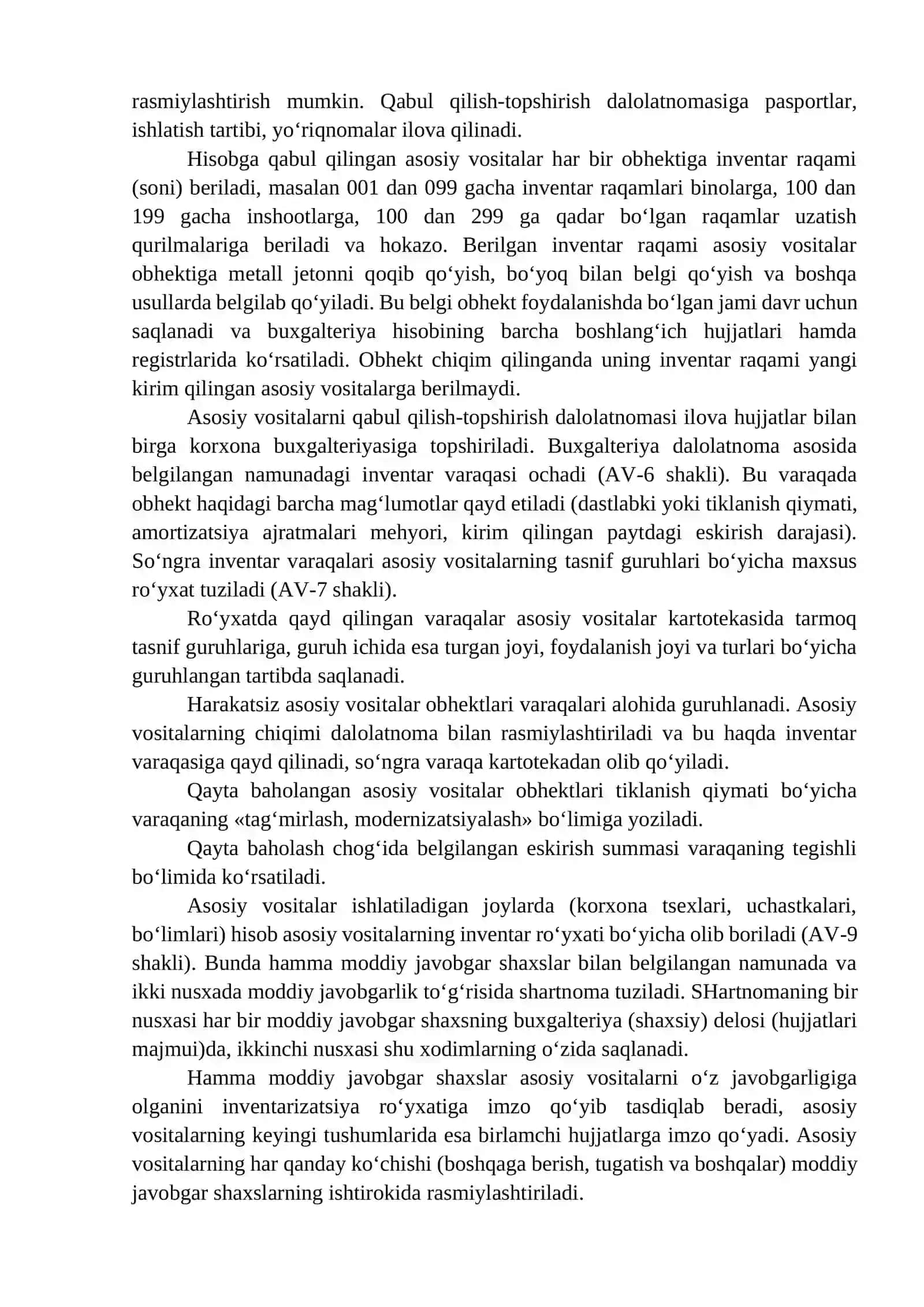 Asosiy vositalar xarakati bo‘yicha buxgalteriya provodkalarini tuzish 2
