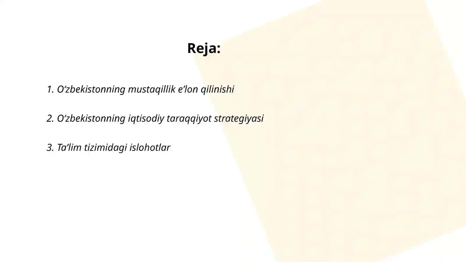 Oʻzbekistonning oʻziga xos istiqlol va taraqqiyot yoʻli 2