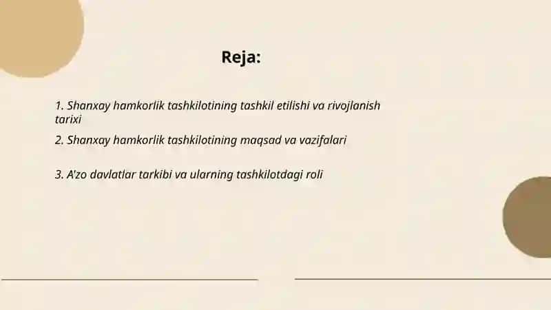 Shanxay hamkorlik tashkiloti va uning faoliyati 2