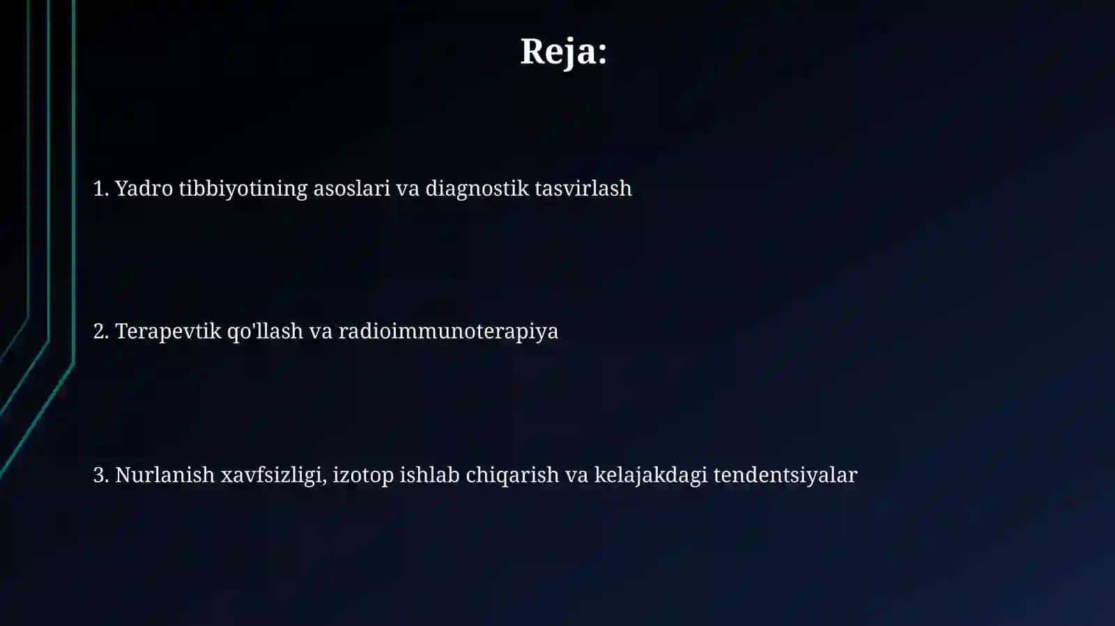 Yadro kimyosining tibbiyotdagi o'rni 2