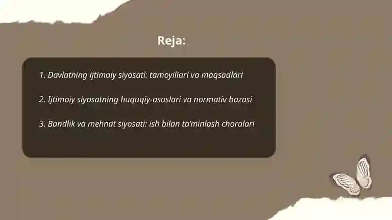 Davlatning ijtimoiy siyosati 2