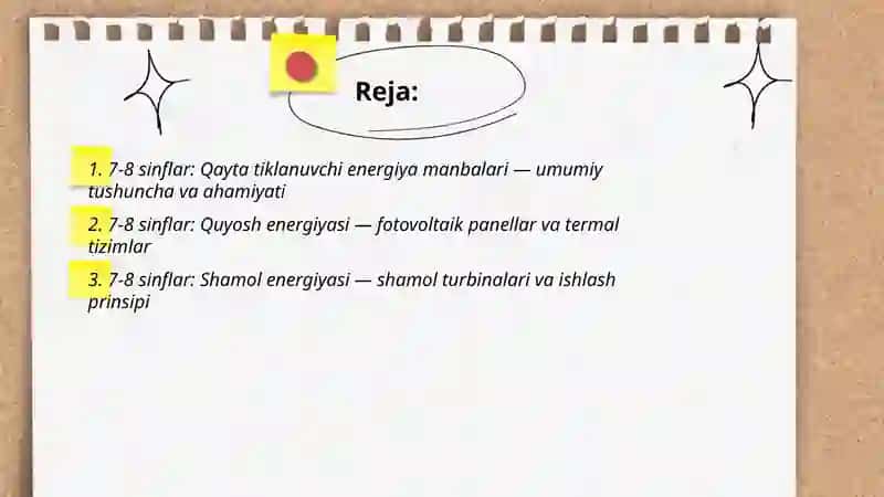 Qayta tiklanuvchi energiya manbalari 2