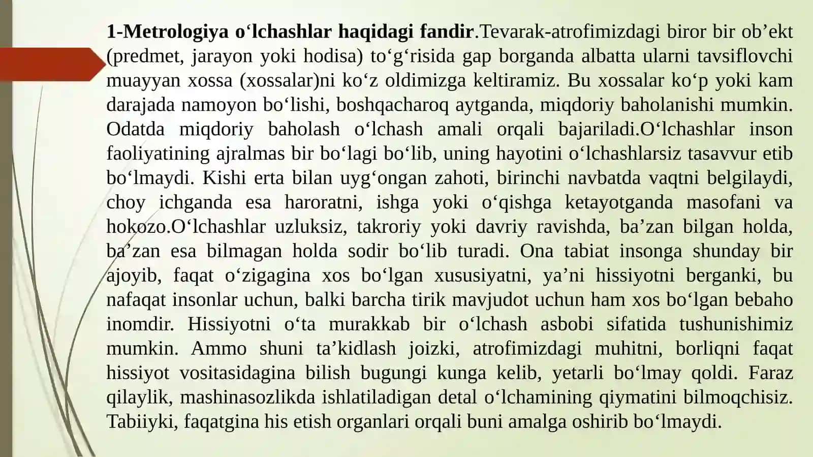 Metrologiya bo‘yicha umumiy ma’lumotlar 2