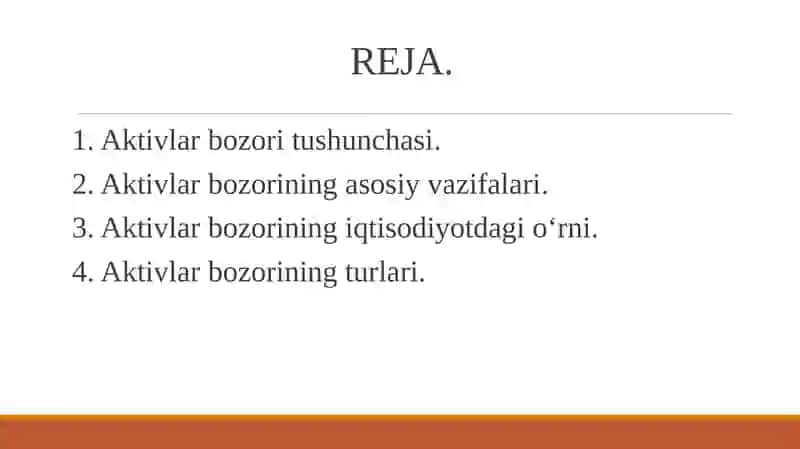 aktivlar bozori tushunchasi va uning iqtisodiyotdagi oʻrni 2