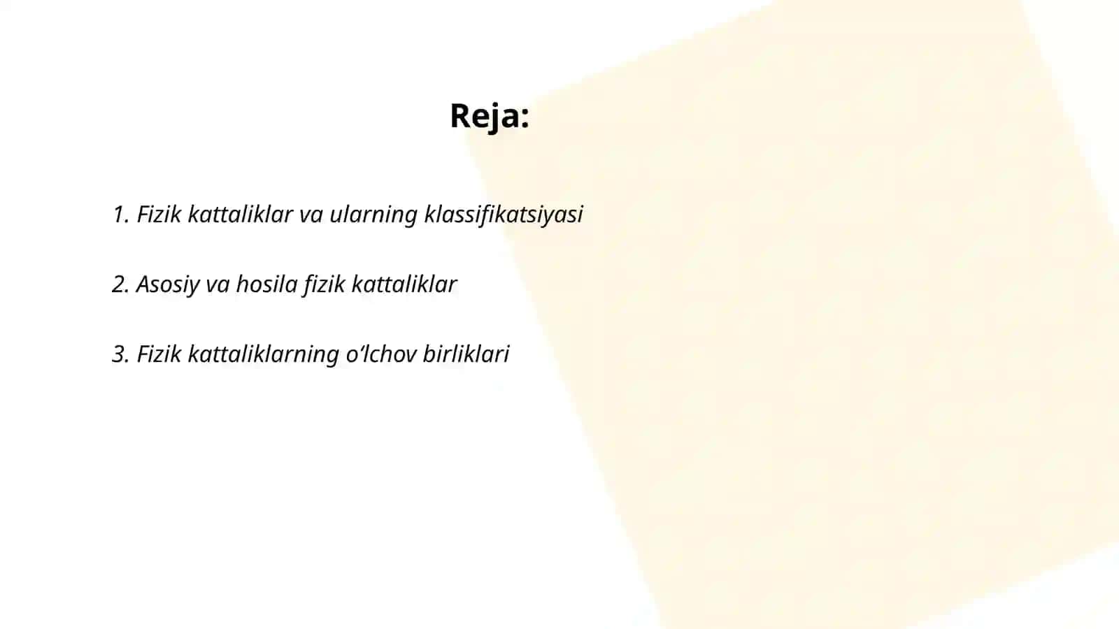 Fizik kattaliklarni o‘lchash. Xatoliklar turlari 2