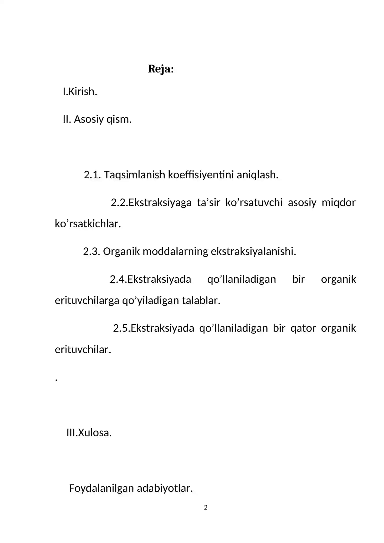 Taqsimlanish qonuni.Ekstraksiya 2