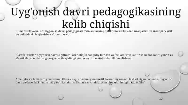 GʻArb UygʻOnish Davri Pedagogikasi Nomoyondalarining Didaktik GʻOyalari 2