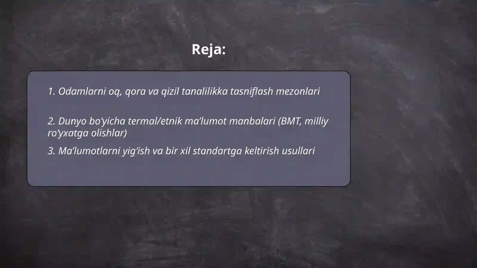 Odamlarni oq, qora va qizil tanalilikka tasniflash mezonlari 2