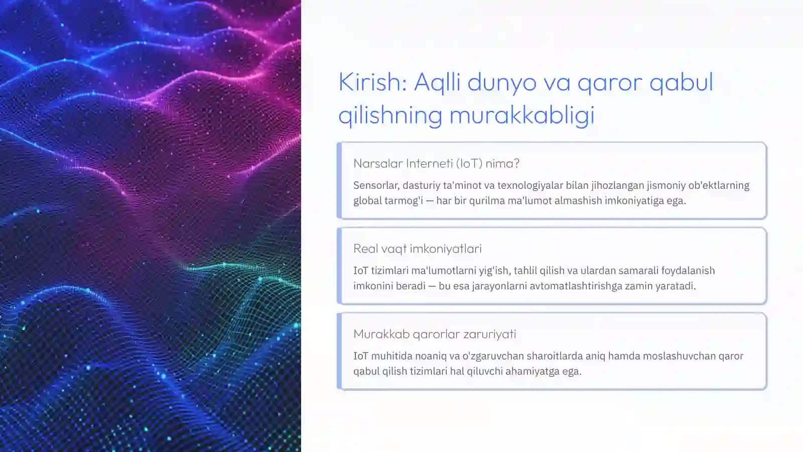 Noravshan mantiq yordamida IoT qurilmalari uchun qaror qabul qilish modellarini qurish 2