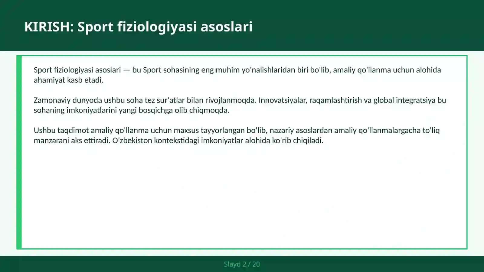 SPORT FIZIOLOGIYASI ASOSLARI 2