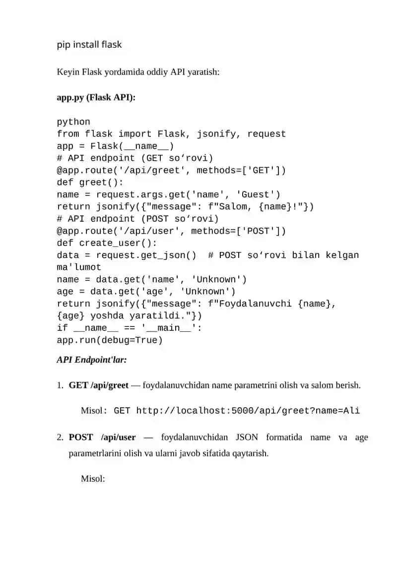 Dasturlash tilda API yaratish 2