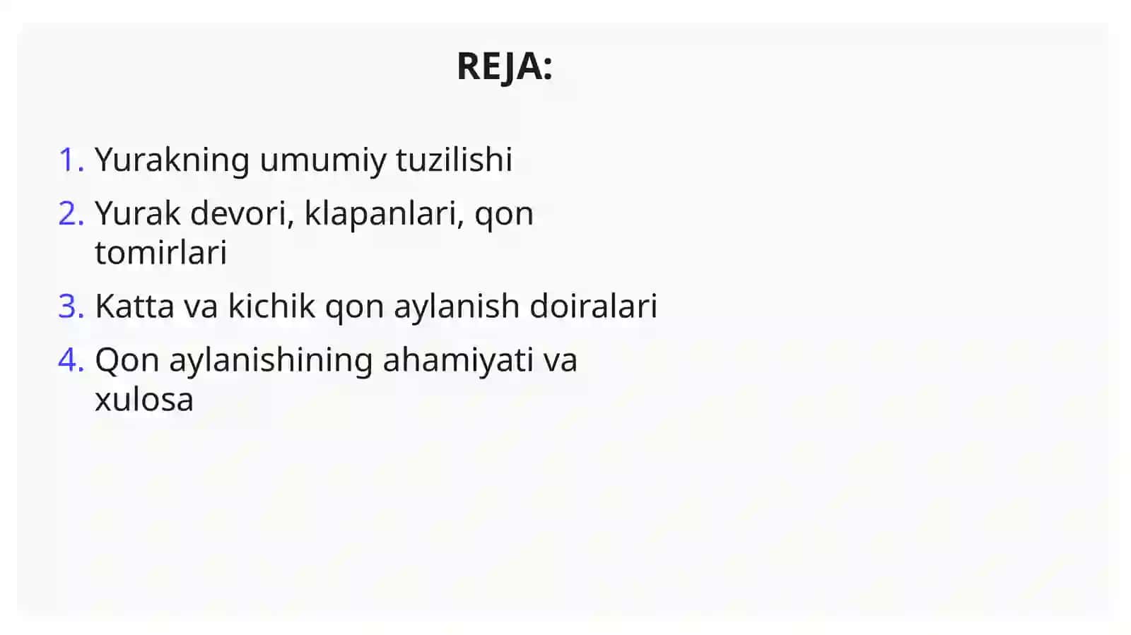 Yurak anatomiyasi va qon aylanishi sistemalari 2