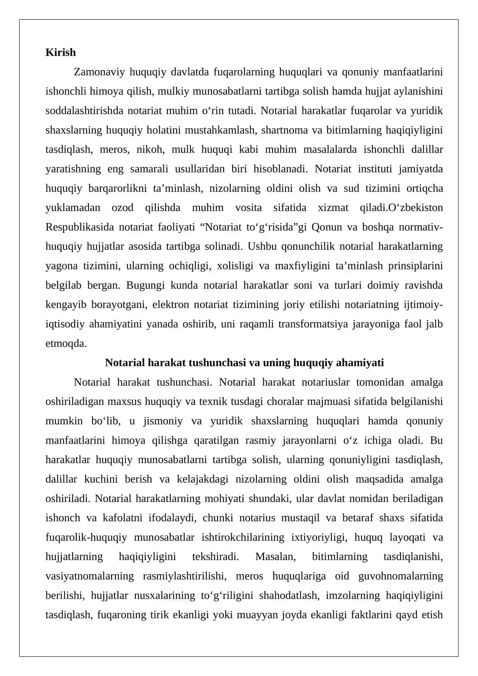 Notarial harakatlarning tasnifi va notarial harakatlarni amalga oshiruvchi shaxslarning vakolatlari 2