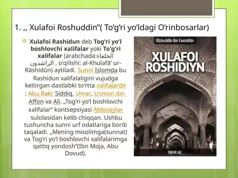Xulafoi Roshuddin davri (Arab Xalifaligida) 2
