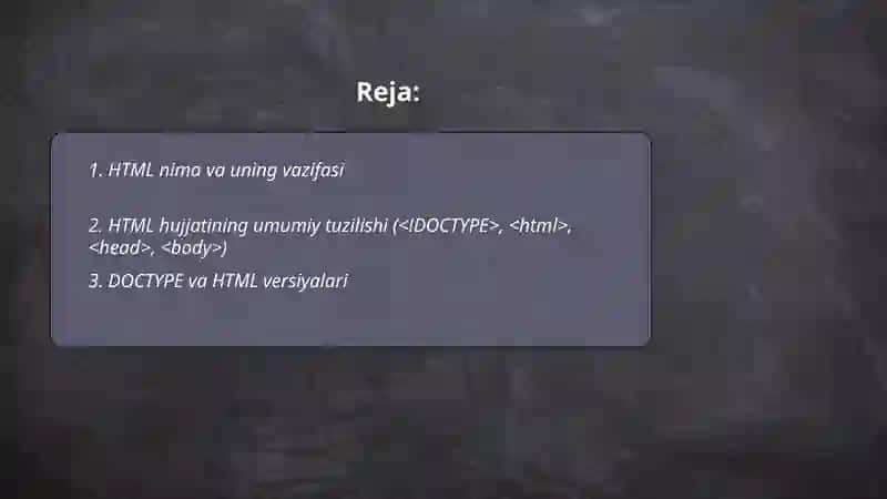 HTML tili va uning strukturasi 2