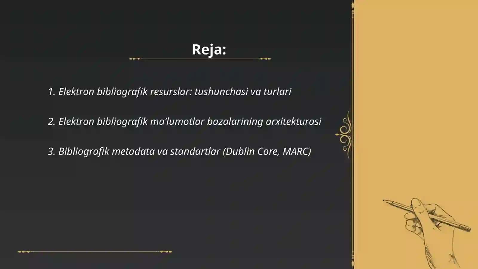Elektron bibliografik resurslar va maʼlumotlar bazalari 2