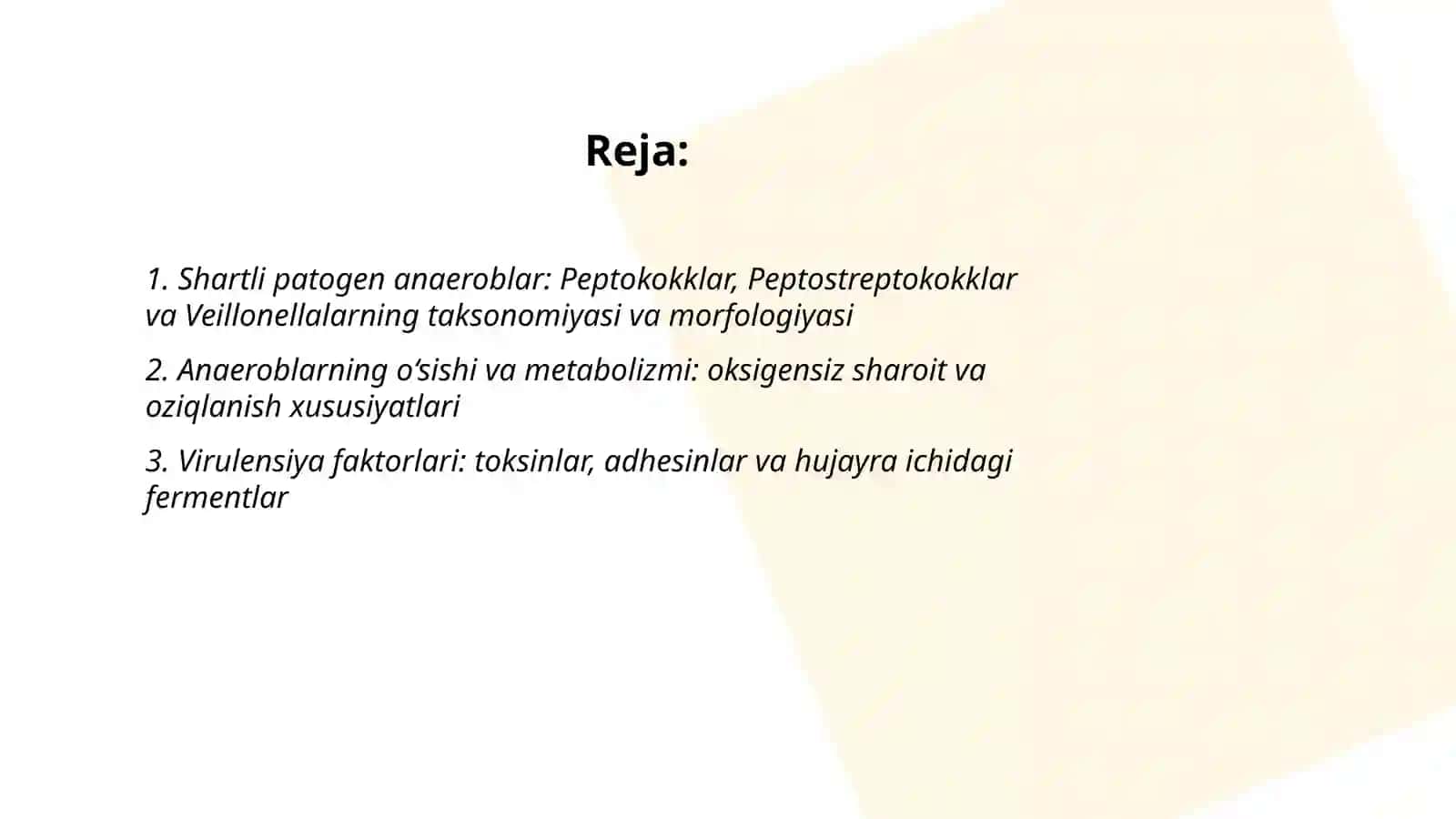 Shartli patogen anaeroblar: Peptokokklar, Peptostreptokokklar va Veillonellalarning taksonomiyasi va morfologiyasi 2