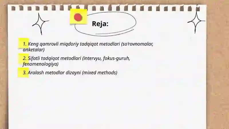 Hozirgi zamon psixologiyasing tadqiqot metodlar 2
