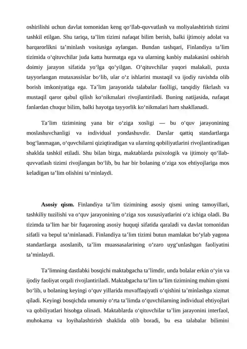 Finlandiya ta'lim tizimi taraqqiyoti (TAQDIMOT) 2