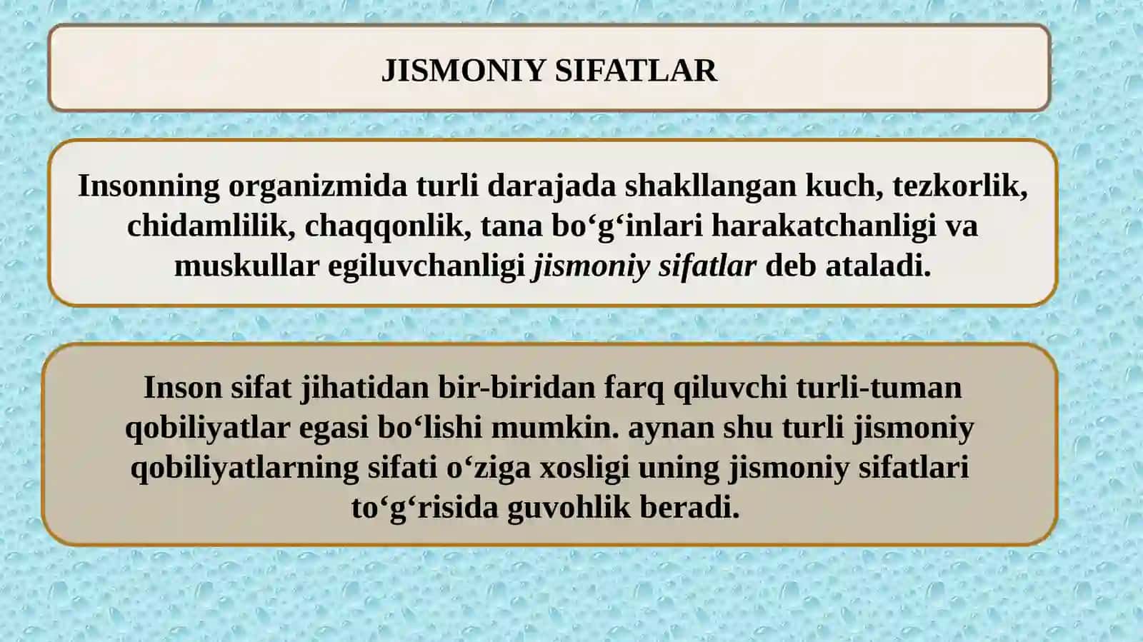 JISMONIYSIFATLARNI RIVOJLANTIRISH USLUBIYATI 2