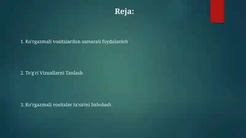 Ko'rgazmali vositalar 2