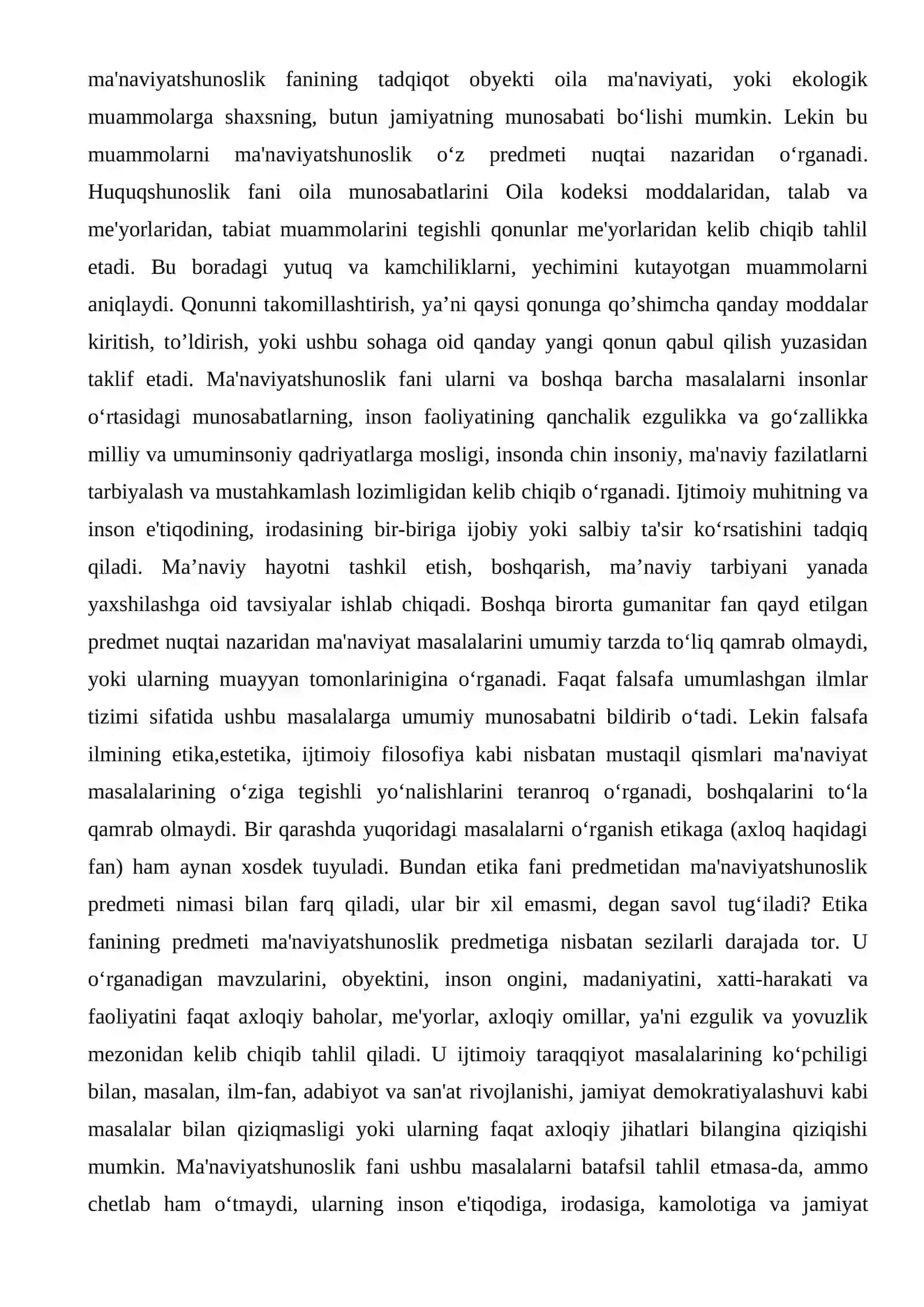 Ma’naviyatshunoslik fanining ob’ekti, predmeti va ma’naviyatning jamiyat hayotidagi o‘rni 2