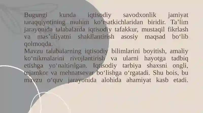 Talabalarda iqtisodiy savodxonlikni rivojlantirish 2
