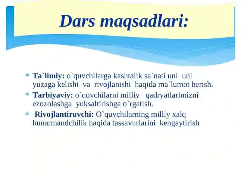 XALQ HUNARMANDCHILIGI TEXNOLOGIYASI 2