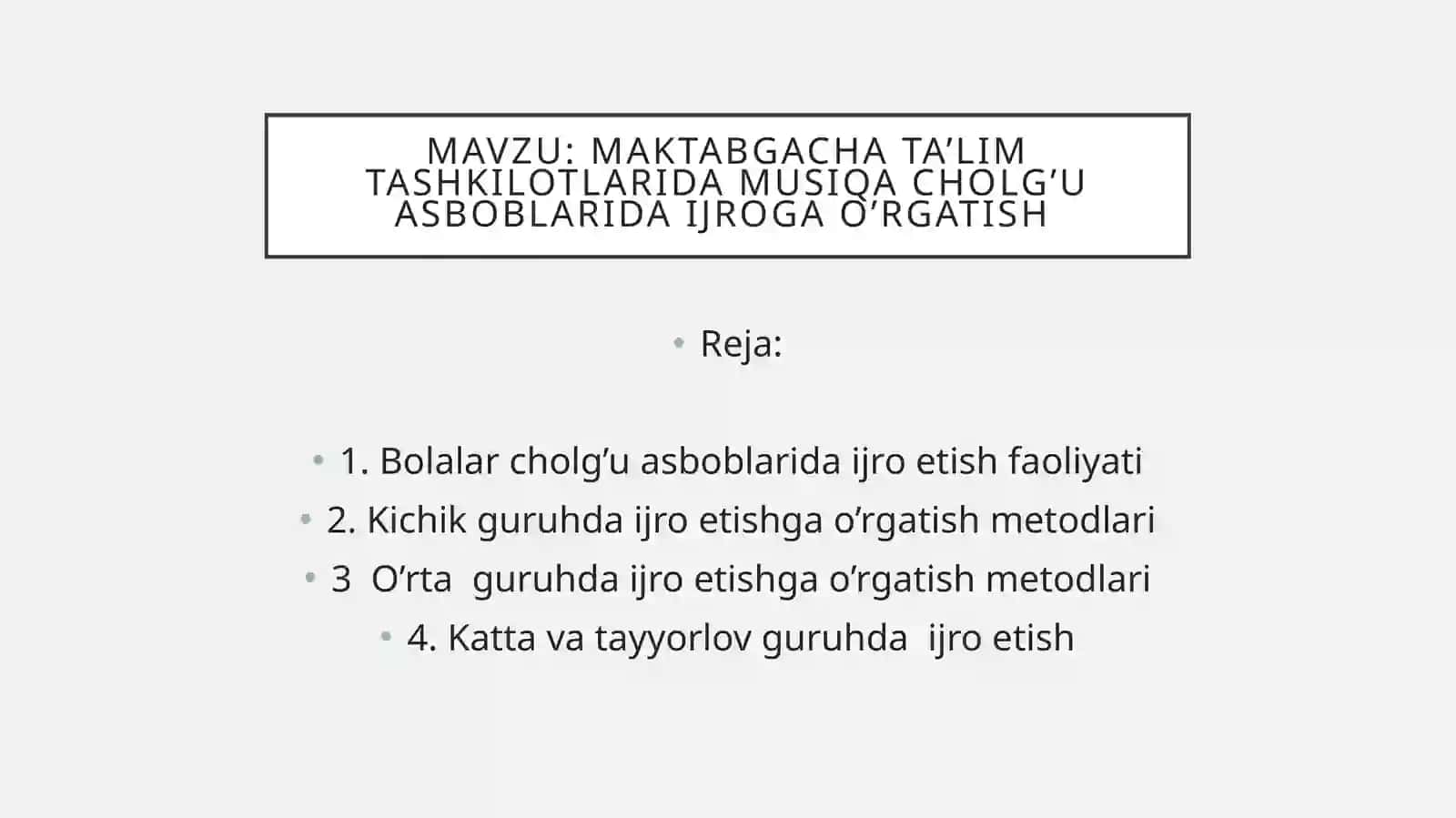 Bolalar cholg’u asboblarida ijroga o’rgatish 2