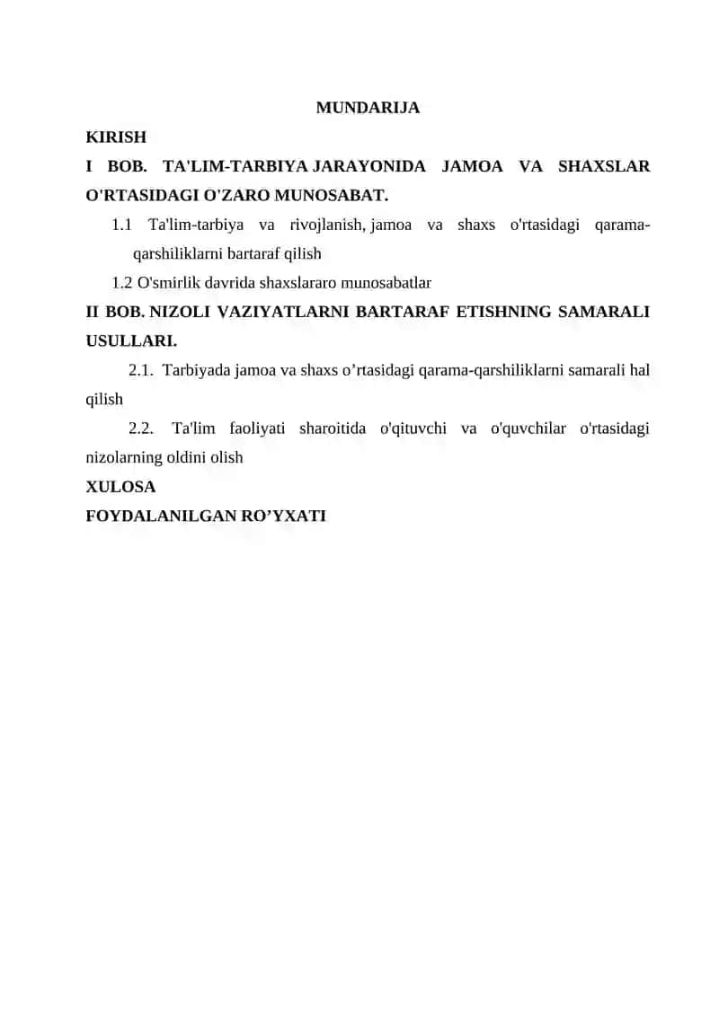 TARBIYA JARAYONIDA JAMOA QARSHILIKLARNI BARTARAF ETISH BILAN SHAXS O'RTASIDAGI QARAMA-QARSHILIKLARNI BARTARAF ETISH 2