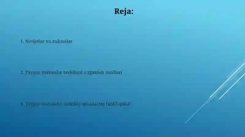 Boyitilgan mahsulotlarning tarkibini oʻrganish 2