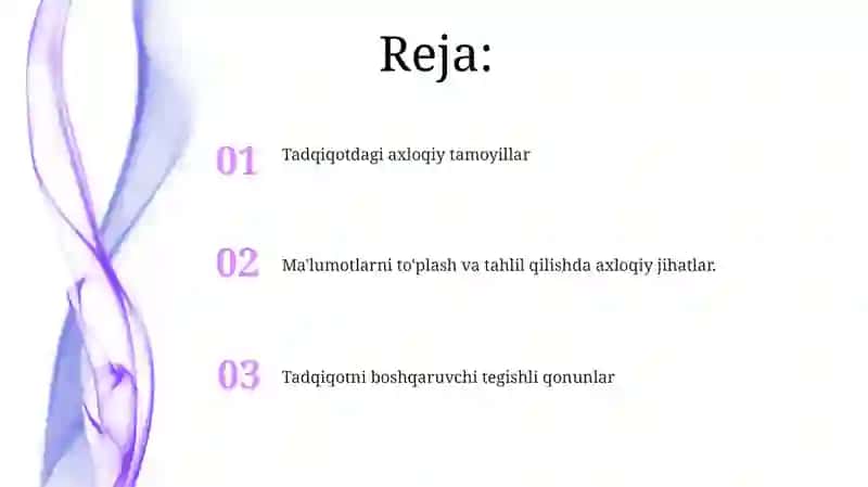 Tadqiqotda etika: qonunlar va prinsiplar 2