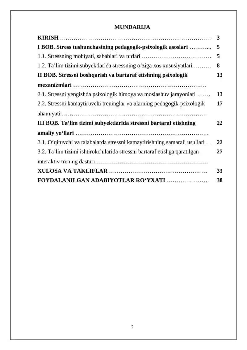 Ta'lim tizimi subyektlarida stressni bartaraf etish treninglari 2