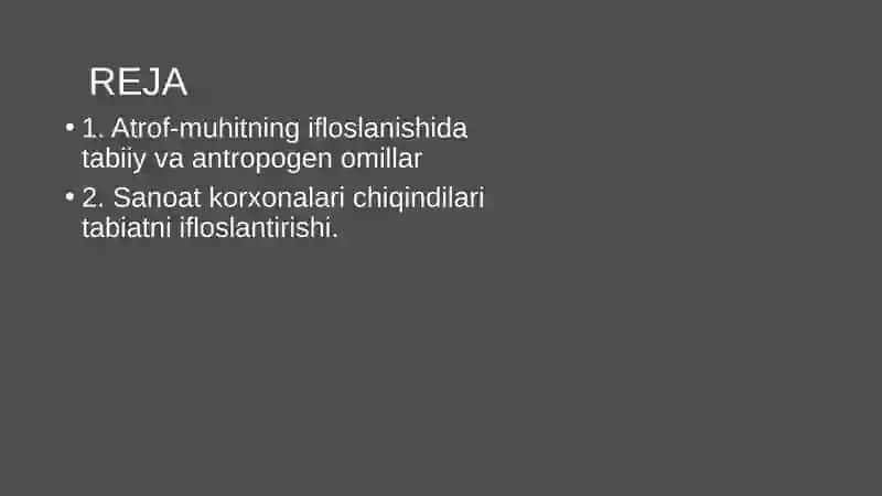 Atrof muhitni turli chiqindilar bilan ifloslanishi 2