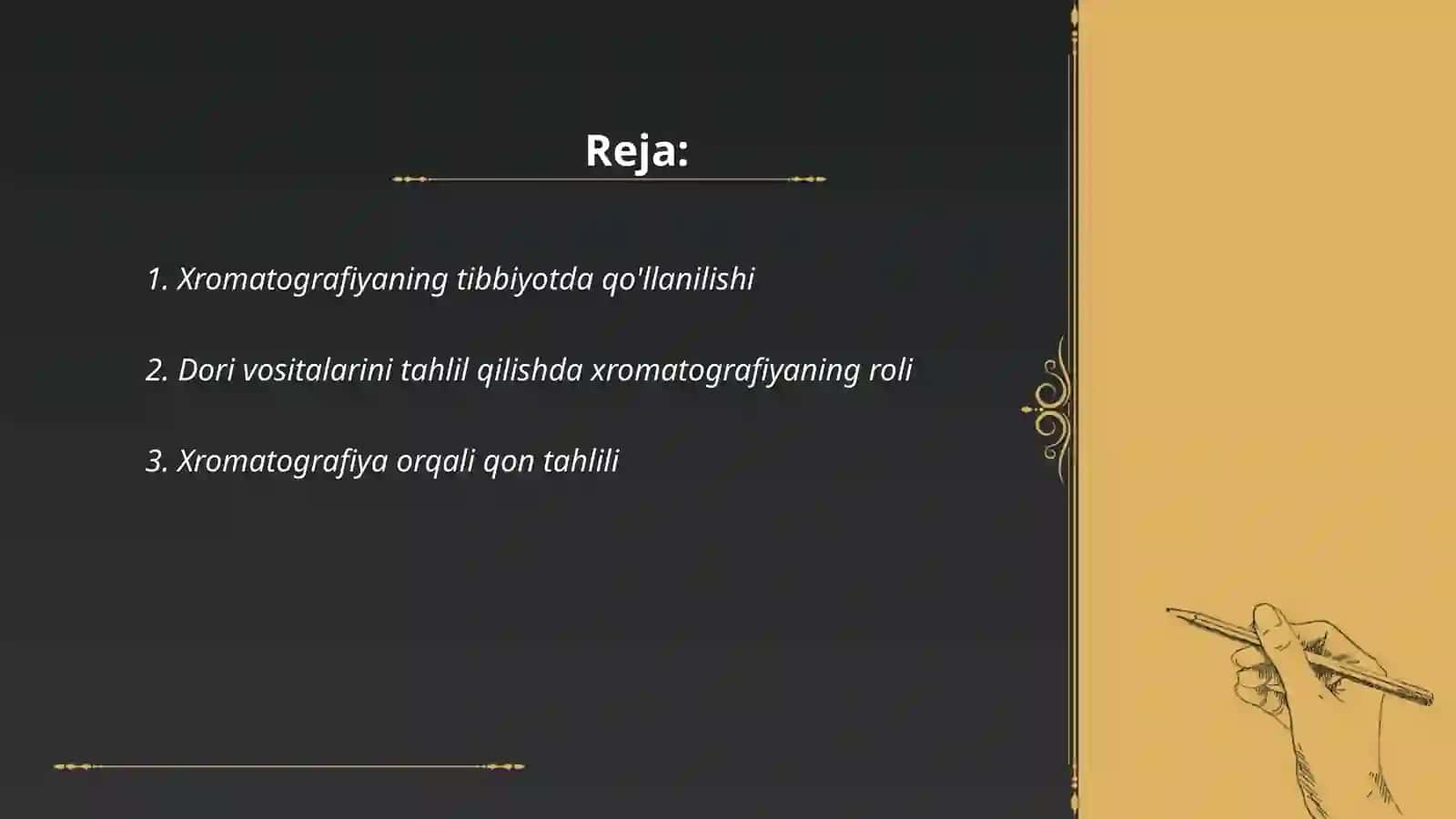 Xromatografiyaning tibbiy izlanishlardagi imkoniyatlari 2